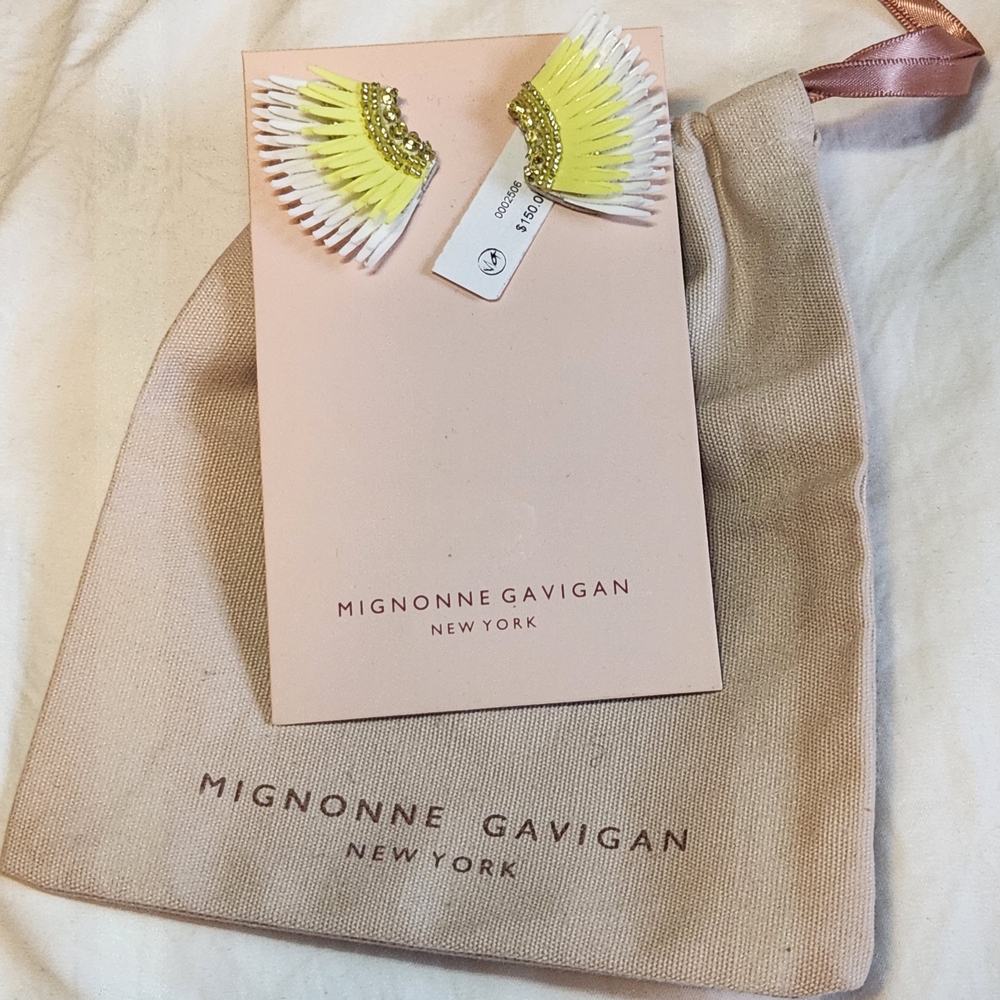 Mignonne Gavigan Yellow and White Earrings for Elegant Occasions